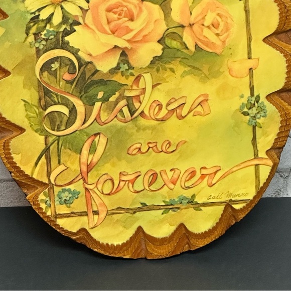 SISTERS are Forever by Gail Munro DeCoupage Wood Oval Plaque Wall Hanging - Picture 3 of 9